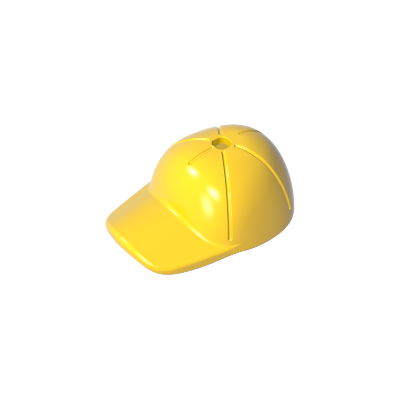 GDS-2029 - Minifig Cap Short Curved Bill with Seams and Hole on Top