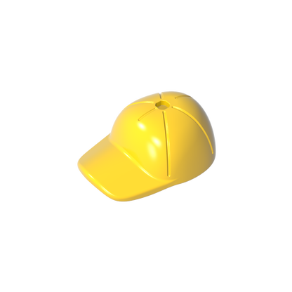 GDS-2029 - Minifig Cap Short Curved Bill with Seams and Hole on Top