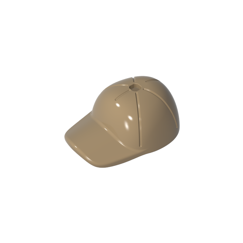 GDS-2029 - Minifig Cap Short Curved Bill with Seams and Hole on Top