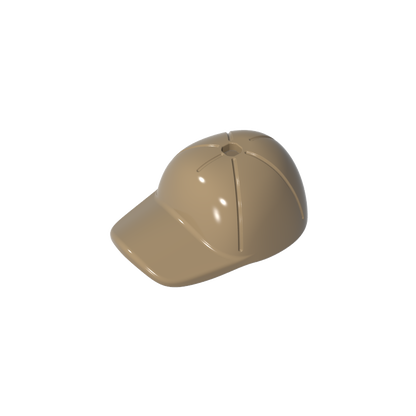 GDS-2029 - Minifig Cap Short Curved Bill with Seams and Hole on Top