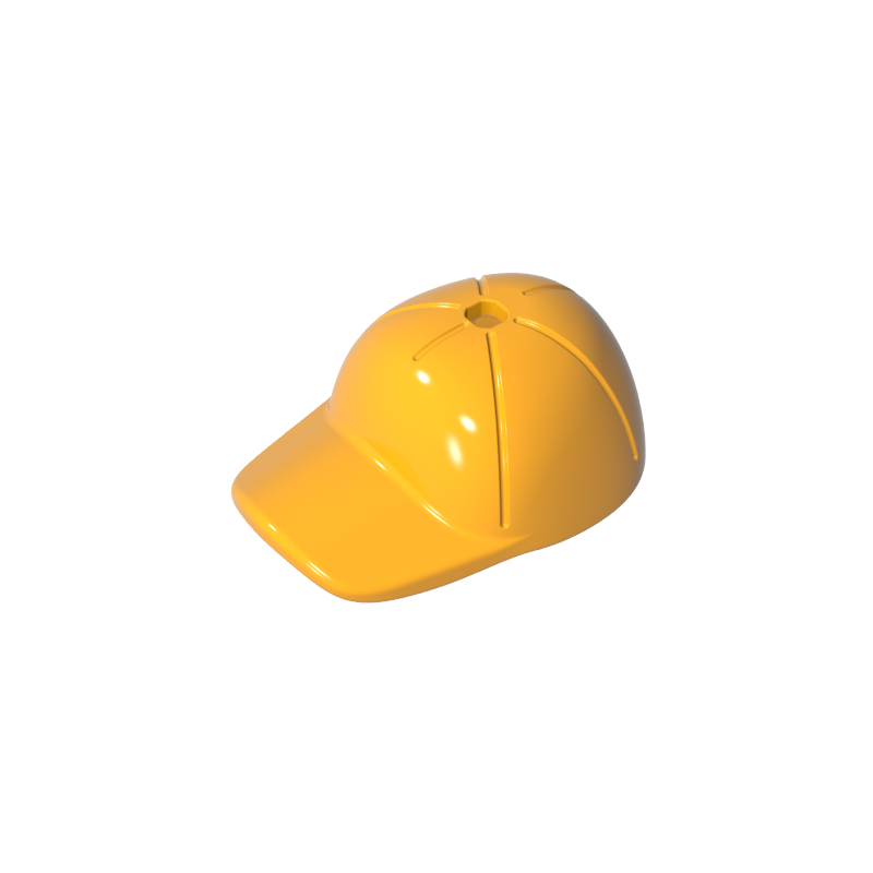 GDS-2029 - Minifig Cap Short Curved Bill with Seams and Hole on Top