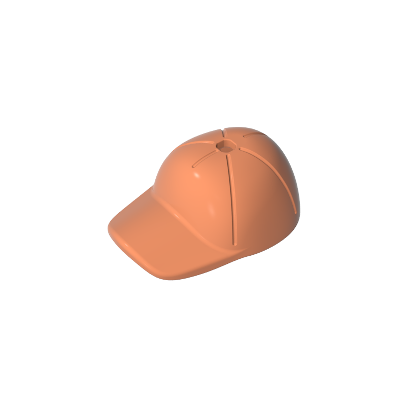 GDS-2029 - Minifig Cap Short Curved Bill with Seams and Hole on Top
