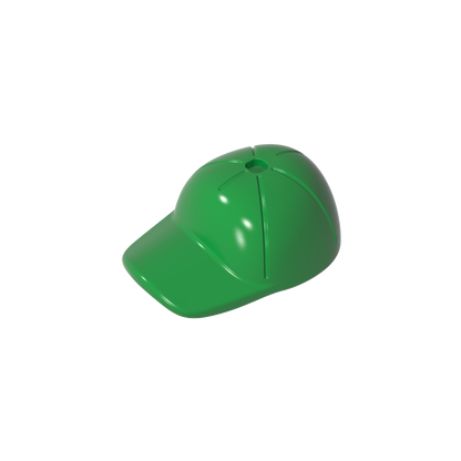 GDS-2029 - Minifig Cap Short Curved Bill with Seams and Hole on Top