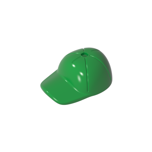 GDS-2029 - Minifig Cap Short Curved Bill with Seams and Hole on Top