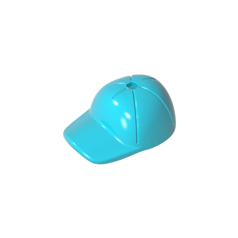 GDS-2029 - Minifig Cap Short Curved Bill with Seams and Hole on Top