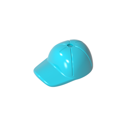 GDS-2029 - Minifig Cap Short Curved Bill with Seams and Hole on Top