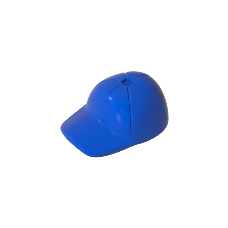 GDS-2029 - Minifig Cap Short Curved Bill with Seams and Hole on Top