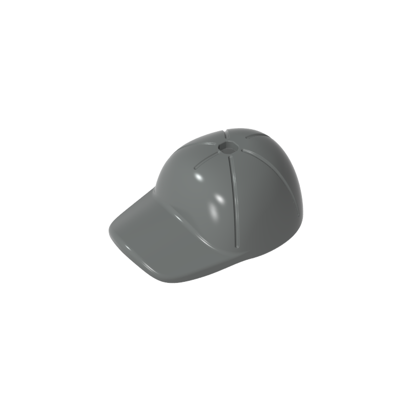 GDS-2029 - Minifig Cap Short Curved Bill with Seams and Hole on Top
