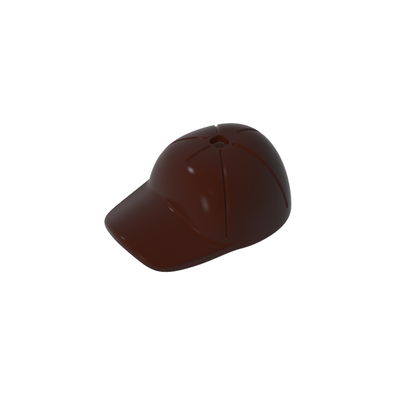 GDS-2029 - Minifig Cap Short Curved Bill with Seams and Hole on Top