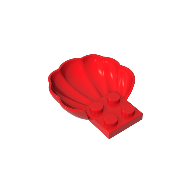 GDS-2092 - Animal Body Part, Clam / Scallop Half Shell with 4 Studs