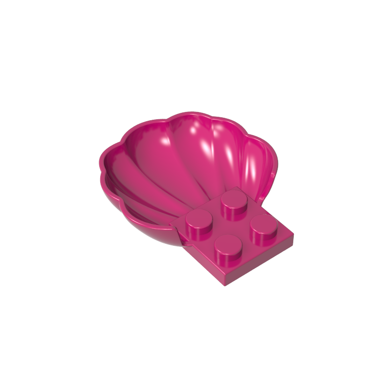 GDS-2092 - Animal Body Part, Clam / Scallop Half Shell with 4 Studs