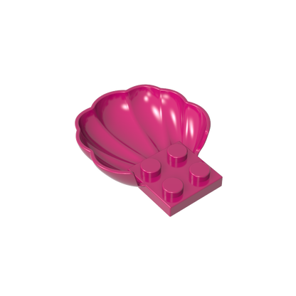 GDS-2092 - Animal Body Part, Clam / Scallop Half Shell with 4 Studs