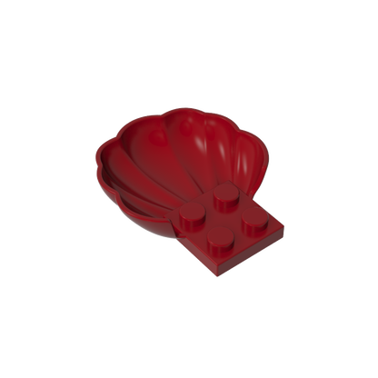 GDS-2092 - Animal Body Part, Clam / Scallop Half Shell with 4 Studs