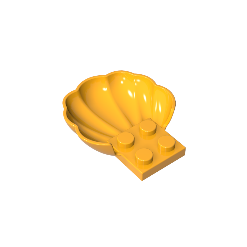 GDS-2092 - Animal Body Part, Clam / Scallop Half Shell with 4 Studs