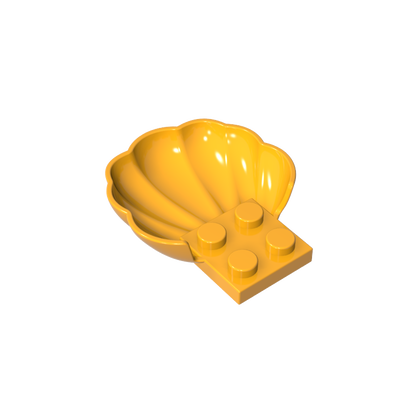 GDS-2092 - Animal Body Part, Clam / Scallop Half Shell with 4 Studs