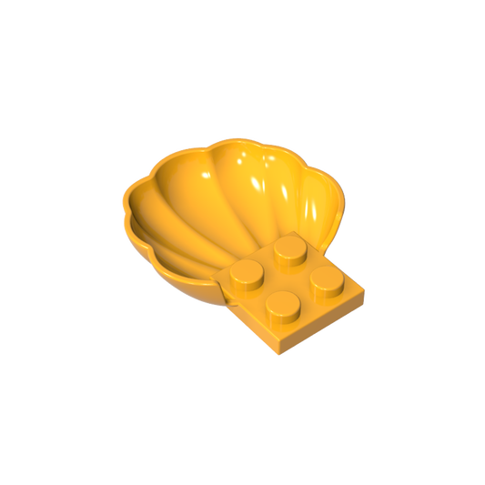 GDS-2092 - Animal Body Part, Clam / Scallop Half Shell with 4 Studs