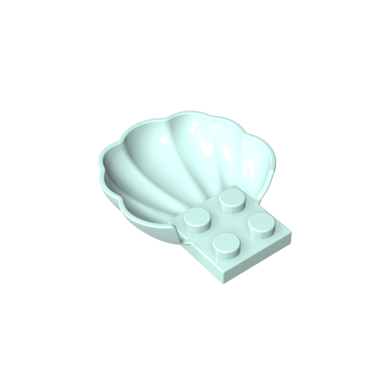 GDS-2092 - Animal Body Part, Clam / Scallop Half Shell with 4 Studs