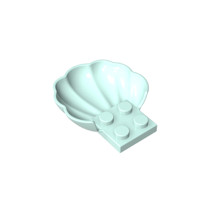 GDS-2092 - Animal Body Part, Clam / Scallop Half Shell with 4 Studs