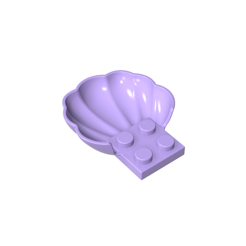 GDS-2092 - Animal Body Part, Clam / Scallop Half Shell with 4 Studs