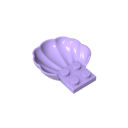 GDS-2092 - Animal Body Part, Clam / Scallop Half Shell with 4 Studs