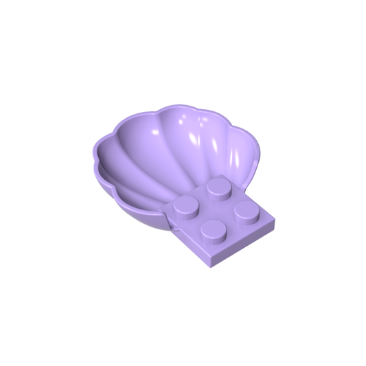 GDS-2092 - Animal Body Part, Clam / Scallop Half Shell with 4 Studs