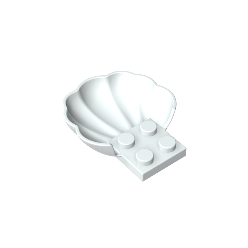 GDS-2092 - Animal Body Part, Clam / Scallop Half Shell with 4 Studs