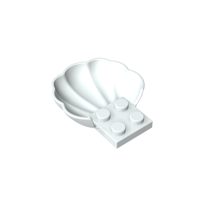 GDS-2092 - Animal Body Part, Clam / Scallop Half Shell with 4 Studs