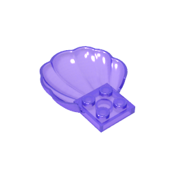 GDS-2092 - Animal Body Part, Clam / Scallop Half Shell with 4 Studs