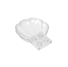 GDS-2092 - Animal Body Part, Clam / Scallop Half Shell with 4 Studs