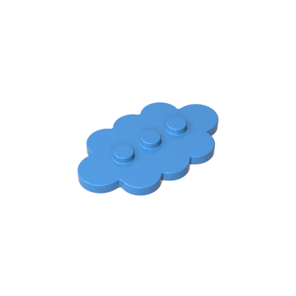 GDS-2138 - Plate Special 3 x 5 Cloud with 3 Center Studs