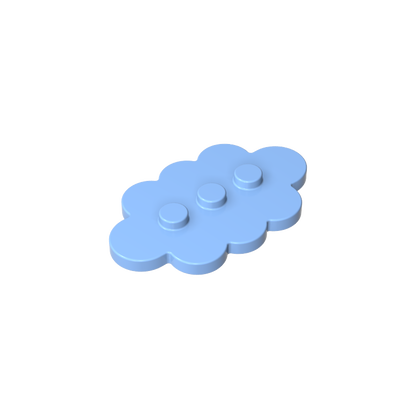 GDS-2138 - Plate Special 3 x 5 Cloud with 3 Center Studs