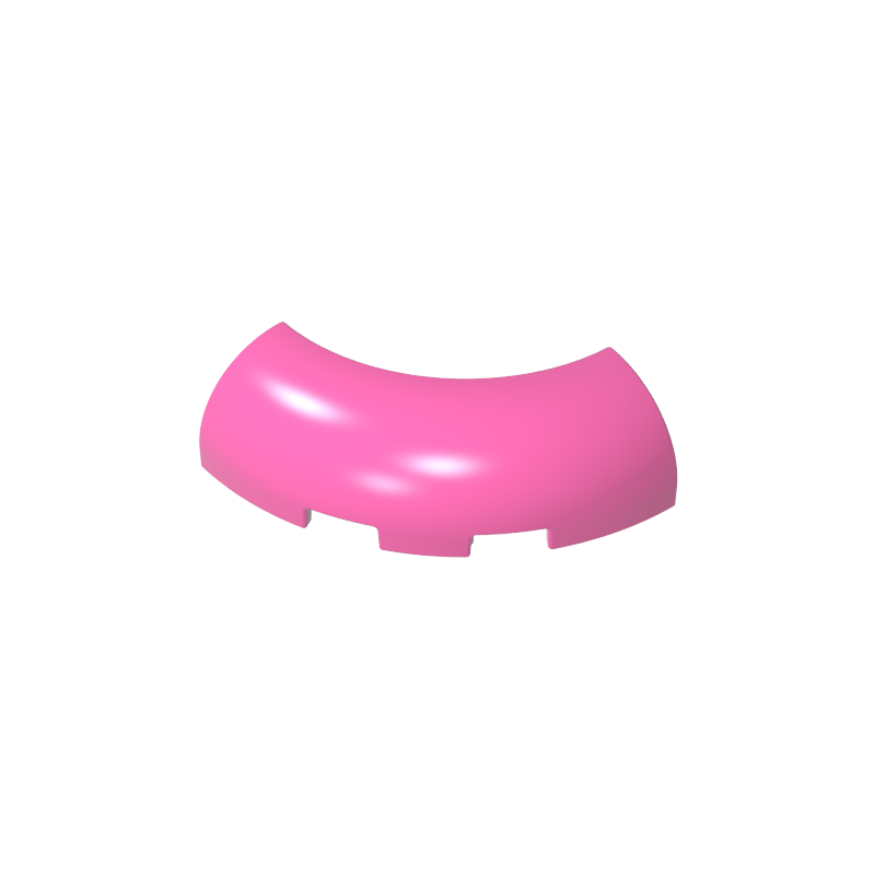 GDS-2189 - Brick Round Corner 3 x 3 x 1 with Bottom Cut Outs [No Studs] [1/4 Arch]