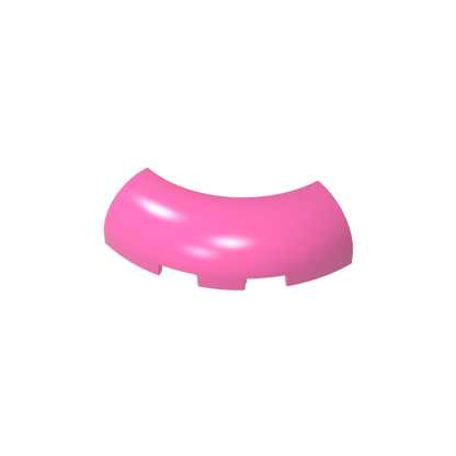 GDS-2189 - Brick Round Corner 3 x 3 x 1 with Bottom Cut Outs [No Studs] [1/4 Arch]