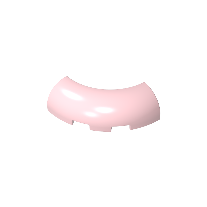 GDS-2189 - Brick Round Corner 3 x 3 x 1 with Bottom Cut Outs [No Studs] [1/4 Arch]