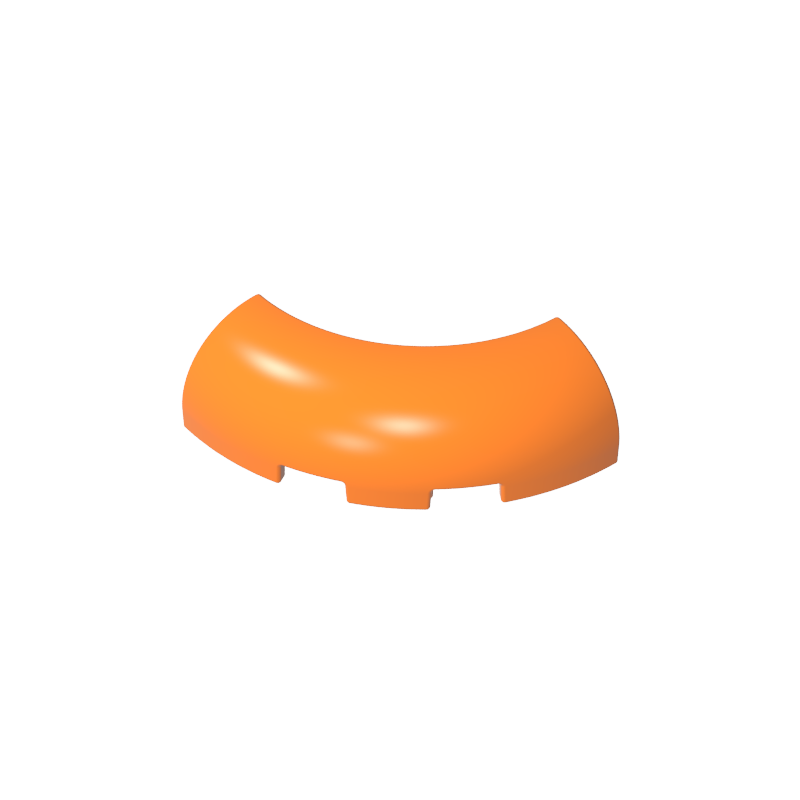 GDS-2189 - Brick Round Corner 3 x 3 x 1 with Bottom Cut Outs [No Studs] [1/4 Arch]