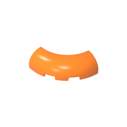 GDS-2189 - Brick Round Corner 3 x 3 x 1 with Bottom Cut Outs [No Studs] [1/4 Arch]