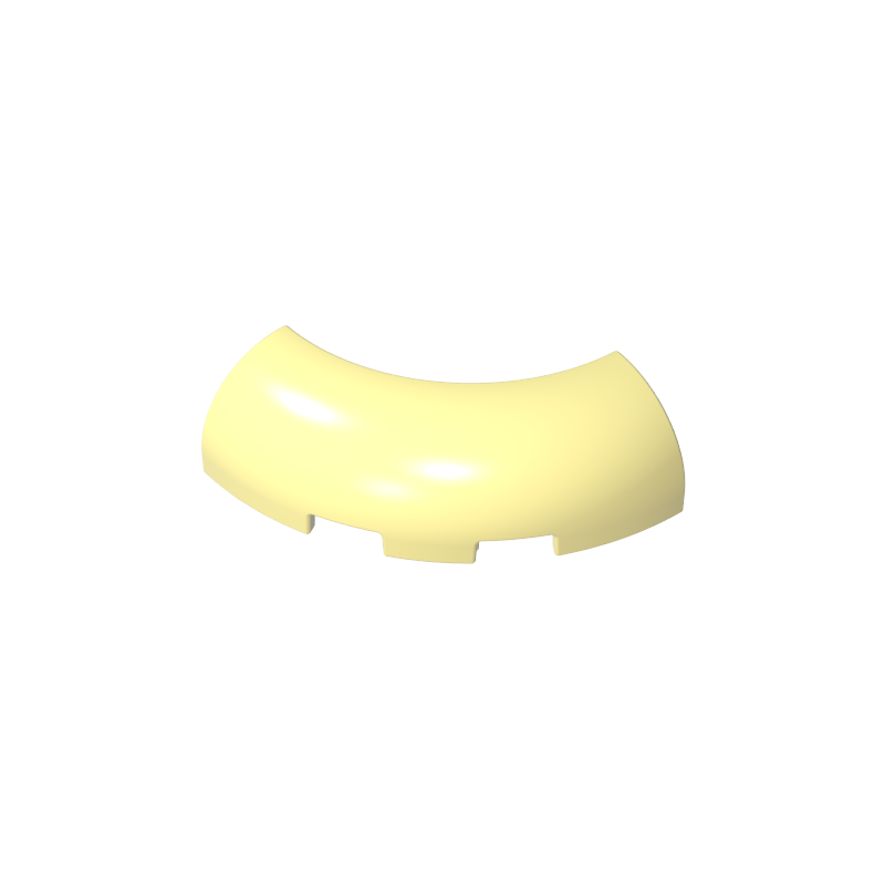 GDS-2189 - Brick Round Corner 3 x 3 x 1 with Bottom Cut Outs [No Studs] [1/4 Arch]