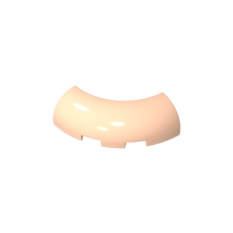 GDS-2189 - Brick Round Corner 3 x 3 x 1 with Bottom Cut Outs [No Studs] [1/4 Arch]