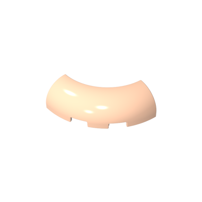 GDS-2189 - Brick Round Corner 3 x 3 x 1 with Bottom Cut Outs [No Studs] [1/4 Arch]