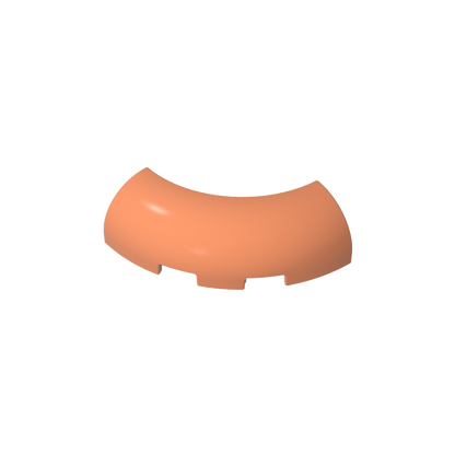 GDS-2189 - Brick Round Corner 3 x 3 x 1 with Bottom Cut Outs [No Studs] [1/4 Arch]