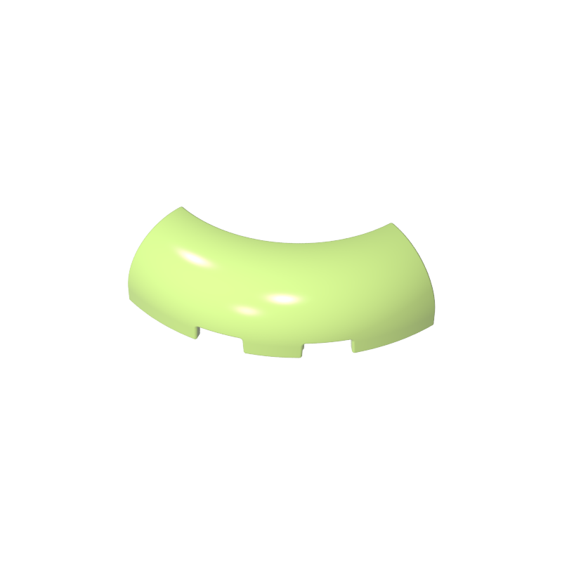 GDS-2189 - Brick Round Corner 3 x 3 x 1 with Bottom Cut Outs [No Studs] [1/4 Arch]
