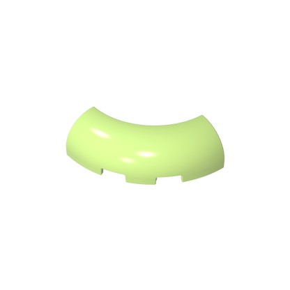 GDS-2189 - Brick Round Corner 3 x 3 x 1 with Bottom Cut Outs [No Studs] [1/4 Arch]