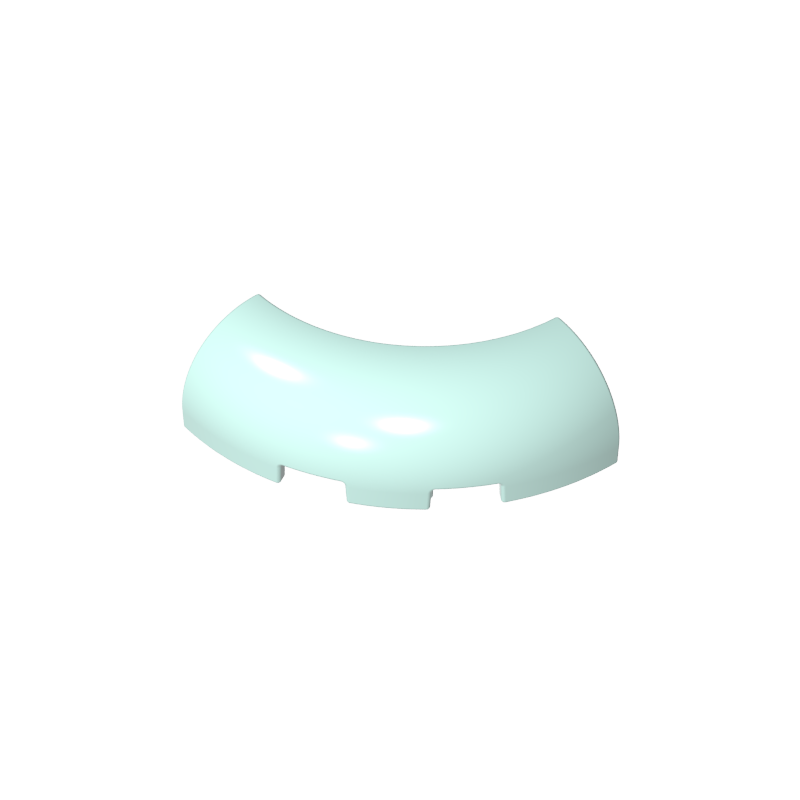 GDS-2189 - Brick Round Corner 3 x 3 x 1 with Bottom Cut Outs [No Studs] [1/4 Arch]