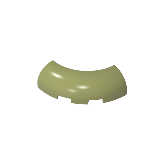 GDS-2189 - Brick Round Corner 3 x 3 x 1 with Bottom Cut Outs [No Studs] [1/4 Arch]