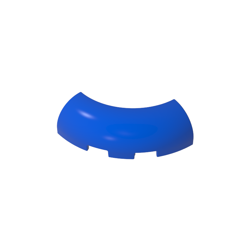 GDS-2189 - Brick Round Corner 3 x 3 x 1 with Bottom Cut Outs [No Studs] [1/4 Arch]