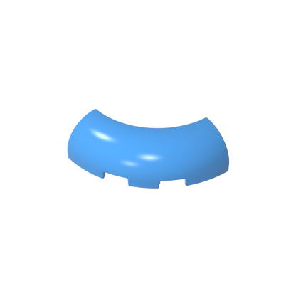 GDS-2189 - Brick Round Corner 3 x 3 x 1 with Bottom Cut Outs [No Studs] [1/4 Arch]