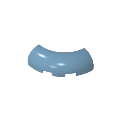 GDS-2189 - Brick Round Corner 3 x 3 x 1 with Bottom Cut Outs [No Studs] [1/4 Arch]