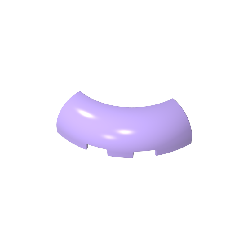 GDS-2189 - Brick Round Corner 3 x 3 x 1 with Bottom Cut Outs [No Studs] [1/4 Arch]