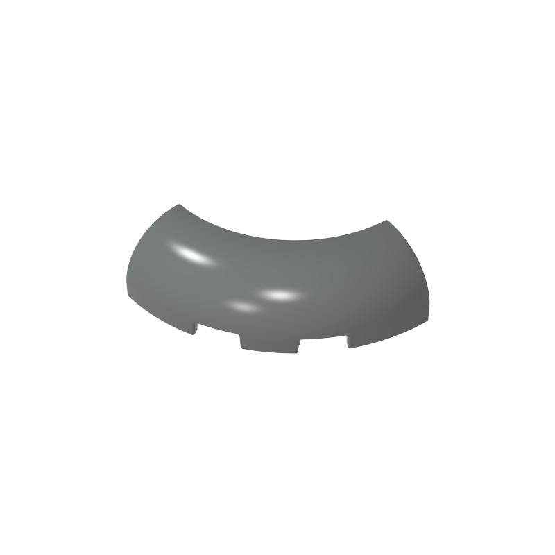 GDS-2189 - Brick Round Corner 3 x 3 x 1 with Bottom Cut Outs [No Studs] [1/4 Arch]