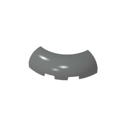 GDS-2189 - Brick Round Corner 3 x 3 x 1 with Bottom Cut Outs [No Studs] [1/4 Arch]